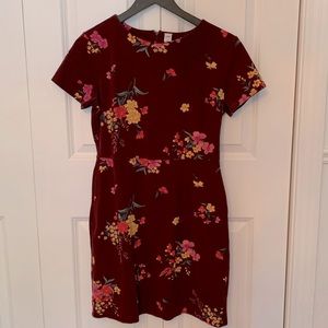 Burgundy floral summer dress